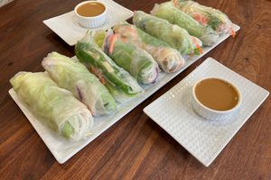 Spring Rolls with Thai Peanut Sauce